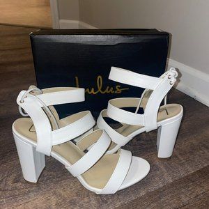 Marlena White Caged Lace-Up Heels - BRAND NEW